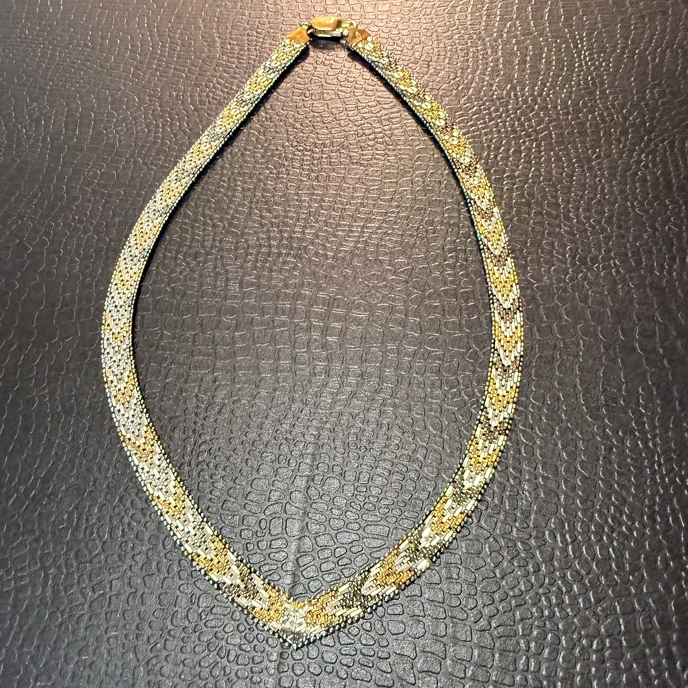 Vintage Tri-Color Choker Necklace